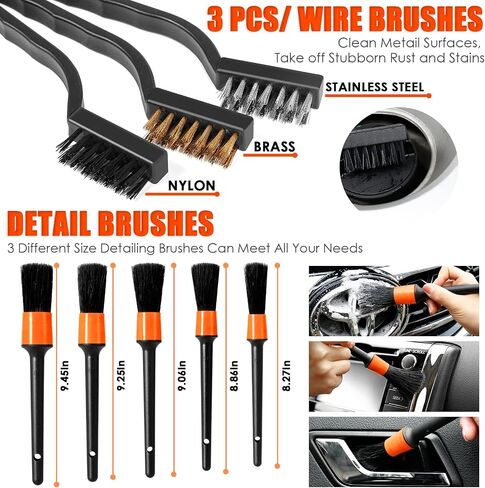 Viewsun 21Pcs Car Cleaning Kit with High Power Handheld Vacuum, Car Wash Mop with Long Handle, Bucket, Detailing Brush Set, Windshield Cleaner, Complete Interior Exterior Washing Supply for Men Women in Saudi Arabia