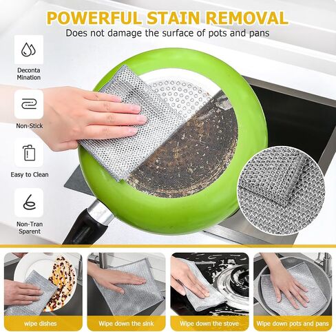 Cast Iron Scrubber,Honeycomb Silicone Design,Easily Removes Stains, Protects Coatings, with Bamboo Fiber Cloth, Ideal for Cast Iron Pans, Dutch Roast Pans in Saudi Arabia