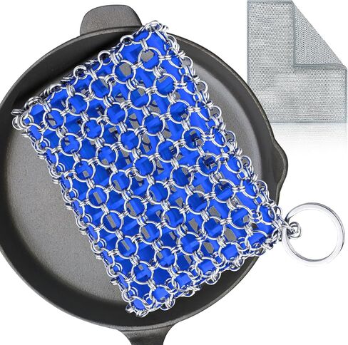 Cast Iron Scrubber,Honeycomb Silicone Design,Easily Removes Stains, Protects Coatings, with Bamboo Fiber Cloth, Ideal for Cast Iron Pans, Dutch Roast Pans in Saudi Arabia