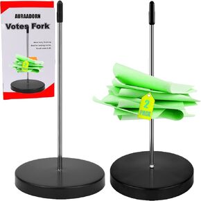 2 PCS Desk Desk Descipt Organizer Secription ، استلام SPIKE TRACK TRAIN SPIKE FORK ، منظم حامل الاستلام ، حامل التذاكر لحامل تذاكر المطعم ، مغزل Ticket Stabber (Black ، 2 Pack)