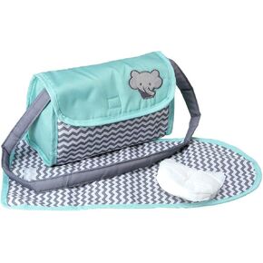 مجموعة إكسسوارات Adora Zigzag Baby Doll Diaper Bag & Doll - تشمل حصيرة تغيير وحقيبة حفاضات وحفاف