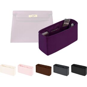 Kelly 25 Bag Insert, Silky Purse Organizers for Inside Purse, Lightweight Shaper Compatible with Hermes Kelly 25 Bag, Multi Color Options(Black, KE 25)