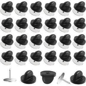 50 Pairs Rubber Pin Backs, Reusable Pin Backings for Tie Clothes Lapel Pins Back for Uniform Badges Backing Holder Lapel Enamel Pins for Craft Making