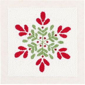 Kimberbell Punch Needle Kit – Snowflake Shimmer - DIY Holiday Craft Kit with Tool, Monks Cloth, Frame, Rhinestones & Yarns – Festive Christmas Snowflake Punch Needle Embroidery Set