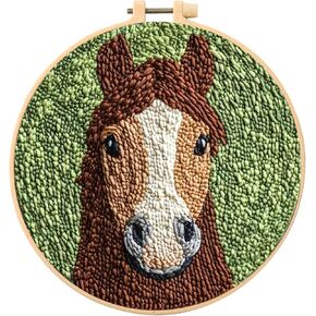 SmoothNovelty Sheep Diy Punch Edele Kits للمبتدئين مع تعليمات النسيج التطريز Hoop Thread Punch Edele Craft Set سهلة للبالغين وديكور هدايا الأطفال ، 20x20cm-4