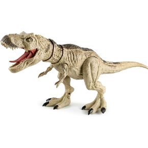 Tyrannosaurus Rex Action Figure Dinosaur Toy for Kids 3-5, Realistic T-Rex with Vibration Feature Roaring, Lights, Continuous Spray, Movable Jaws & Limbs – Birthday for Kids (Khaki)