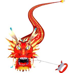 HENGDA KITE Legendary Dragon Kite,for Kids and Adults,Easy to Fly,Excellent Fabric and Structure Design,Suitable for Square, Beach, Grass, Park,Excellent Gift,(35x157) in in Kuwait