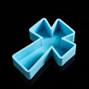 Faith Cross Pendant Car Freshie Silicone Mold Resin Casting Mold for Aroma Beads Soap Candy Baking DIY Handmade Hanging Candles Decoration Crafting Blessed Cross Gift Blue