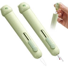 Dayinkes 3 in 1 Needle Threader Seam Ripper, Needle Threader with 2 Needles, Portable Mini Seam Ripper and Thread Remover, Stretchable Stitch Remover Tool, for Needle Work Patterns and Sewing Clothes