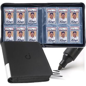 D DACCKIT Graded Card Binder - PSA Graded Card Binder Fits 60 Card Slabs, 6 Pocket Card Slab Binder with Sleeves Compatible with PSA Graded Cards （Model A, Classic Black）