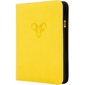 9-Pocket Trading Card Binder, 360 Card Capacity, "Stay-Flat" Design, Water-Resistant by Goat Armor (Yellow)