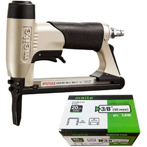 meite MT5016SLN Stapler with 3/8" Length Staples in Stainless Steel for Upholstery