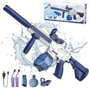 Electric Water Gun,Squirt Gun Toy,Automatic Water Blaster Gun up to 35 FT Long Range,Outdoor Pool Beach Party Shooting Game Toy,Ideal Water Gun Toy Gifts for Kids & Adults (Sea Blue)