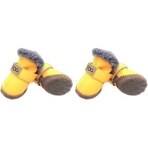 Muloo Dog Snow Booties Sock Boot Boot Boot Booties غير قابلة للماء غير قابلة للتنفس يمكن ارتداؤها للكلاب الصغيرة والكبيرة ، 5#، الأصفر
