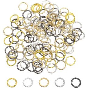 uxcell 100Pcs Open Jump Rings, 10mm Twisted O-Ring Connectors for DIY Crafts Bracelet Necklaces Jewelry Making, Multi Color