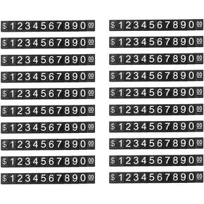 Mollytek 20 Sets Tag Tag Tag Cube لعرض المجوهرات العداد رقم الحرف مجموعة أسعار الدولار لمتجر البيع بالتجزئة (وايت ، م)