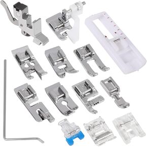 14PCS Sewing Presser Foot Set Sewing Machine Kit Household Multifunctional Presser Feet Kit for Most Low Shank Sewing Machines for Brother for Singer