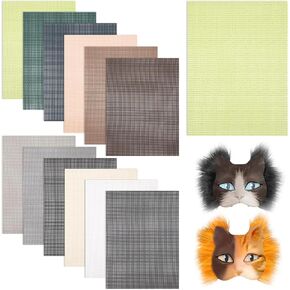 12 PCS Eye Mesh Sheets لقناع Therian ، 12 لونًا 6 × 8 بوصات DIY Therian Fursuit Mass Matcher Material Steets Plastic Eye Mesh for Furries Cosplay ، Props ، DIY Handicraft Make (Colorful)