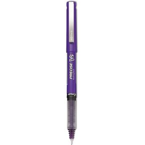 Pilot 25106 Precise V5 Roller Ball Stick Pen, Precision Point, Purple Ink, .5mm, Dozen