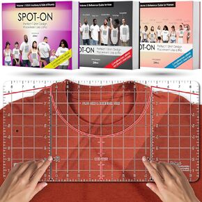 (Plus Size) Tshirt Ruler Guide for Vinyl Alignment – T Shirt Measurement Tool, Center Placement Guide for Heat Press, Shirt Ruler, Left Chest Logo, DTF, HTV, Sublimation, Shirt Alignment Tool