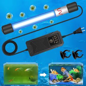 11W Timer UV Aquarium Clean Light Algae Removal Light Fish Tank LED Aquarium Green Clean Waterproof for Pond Tank