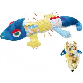 Blue Chameleon Dog Interactive Toys,Tug Toys for Large Dogs,Squeaky Dogs Stuffed Animals Chew Toy,Best Dog Anxiety Toys to Keep Them Busy for Small & Medium & Large Dogs Outdoor Indoor Play
