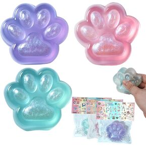 3pcs Taba Squishy Cat Paw Toys - Squishies Mochi لطيف ، ألعاب تململ الحسية لتخفيف الإجهاد ، تململ لعبة التخلص