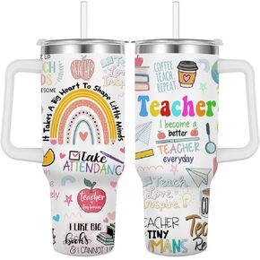 Teacher Appreciation Present for Women -40 oz Stainless Steel Tumbler for Thank You,Birthday,Back To School,Retirement