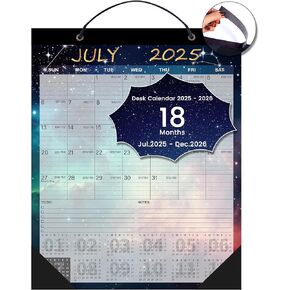 تقويم مكتب Yoment 2025-2026 يوليو 2025 - ديسمبر 2026 كبير 18 شهرًا تقويم سطح المكتب المغناطيسي 2025 ، 15 "x12"