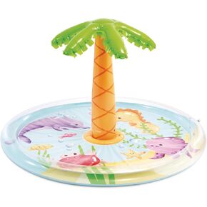 INTEX Palm Tree Inflatable Spray Pool: Vibrant Tropical Colors – Water Sprayer – 68" x 41" – for Kids Age 2+