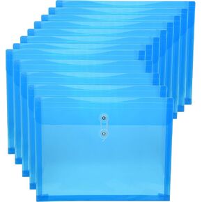 12pcs مغلفات بلاستيكية مع إغلاق السلسلة مجلدات تحميل جانبية صافية 1-1/4 بوصات التوسع A4 حجم/حرف حجم الحرف