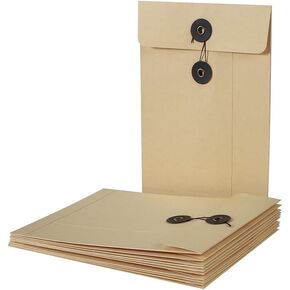 10 Pack Kraft String Envelope File Bolles A5 Project Pockets Document Organizer Filing Filing Jacket File Bag for Office School
