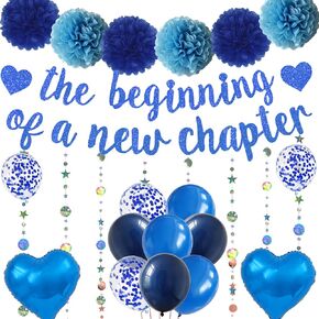 تهانينا بداية لافتة الفصل الجديدة ، زخارف التخرج بريق اللافتات الذهب جارلاند الورقية ، وداعا لحفلات لوازم التقاعد تغيير الطلاق المتحرك in Kuwait