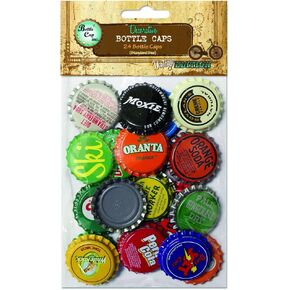 Bottle Cap Vintage Standard 1" 24/Pkg, Vintage Blend