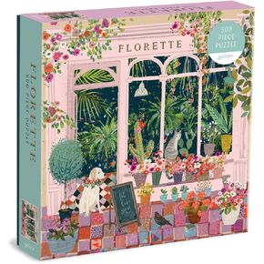 Galison Florette Puzzle, 500 Pieces, 20" x 20" – Floral Jigsaw Puzzle with a Beautiful Illustration by Victoria Ball – Thick Sturdy Pieces, Challenging Family Activity, Makes a Great Gift