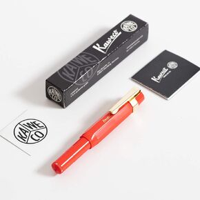 Kaweco Sport Classic Fountain Pen Red ، Fine Nib Sport Clip Clip Gold