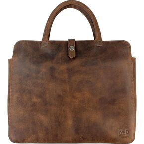 Hide & Drink, Vintage Portfolio with Snap Handmade from Full Grain Leather - Bourbon Brown