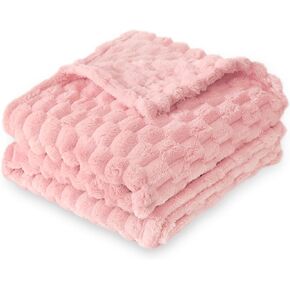 HOMRITAR Baby Blanket for Unisex 3D Jacquard Fluffy Fuzzy Toddler Blanket, Soft Warm Cozy Flannel Fleece Warm Blanket for Boys Girls Infant Nursery, Stroller (30 x 40 Inch, Khaki)