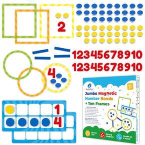 84 PCS Bonds Number Bonds & Magnetic Ten Trames Set - Jumbo 10 Frames for Classroom ، وأرقام للمساحة البيضاء ، وعدادات الرياضيات ، يجب أن يكون الفصل الدراسي - Simply Magic