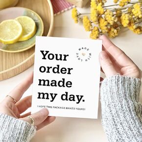 Anwyll Thank You Cards for Small Business ، 100pcs شكرًا لك على التغليف ، شكرًا لك على دعم بطاقات العمل الصغيرة الخاصة بي ، شكرًا أبيض على بطاقة طلبك لتقدير العميل (3x3.5 '')