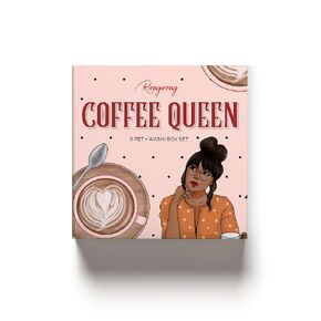 Rongrong Coffee Queen Pet + Washi Tape Box Set-أشرطة خمر لمحبي القهوة! تصميمات مريحة ، مرسومة باليد للمخططين والمجلات والمشاريع الإبداعية