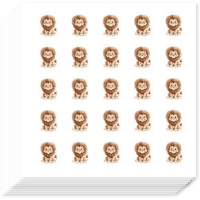 AHANDMAKER 500Pcs Self-Adhesive Planner Stickers, Lion Stickers Cute Lion Paper Decals for Planner Calendar Scrapbook Crafting Arts Party Decor Gift Bag Seal Theme Party Decor Kids DIY, 0.5 Inch