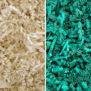 Magicwater Supply - Light Ivory & Teal (2 رطل لكل لون) - حشو مقطوع بالتجعيد كبير لالتفاف الهدايا ، ملء السلة ، أعياد الميلاد ، حفلات الزفاف ، الذكرى السنوية ، عيد الحب