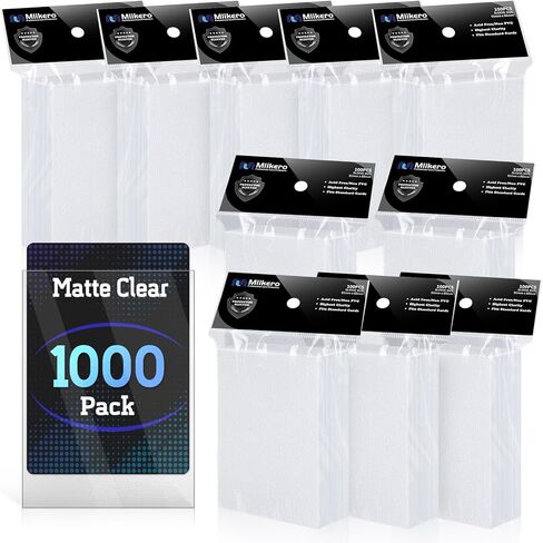 1000 Pack Card Sleeves, 500 Matte Trading Card Sleeve and 500 Inner Sleeves Ideal for Double-Sleeving, Perfect Fit Sleeves Compatible with MTG, TCG, Baseball, Football Cards(5 Colors) in Kuwait