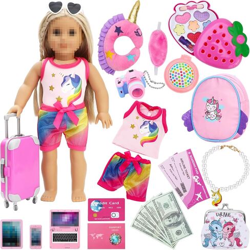Sotogo 34 Pitch Baby Doll Care مجموعة دمى تغذية وتغيير الملحقات تعيين ملحقات دمى الطفل في حقيبة ، بدون دمية in Kuwait