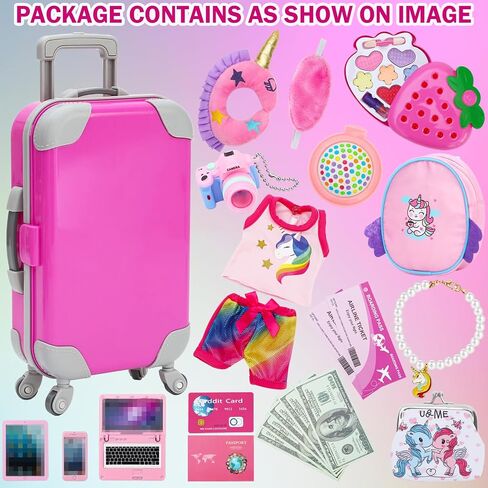 Sotogo 34 Pitch Baby Doll Care مجموعة دمى تغذية وتغيير الملحقات تعيين ملحقات دمى الطفل في حقيبة ، بدون دمية in Kuwait