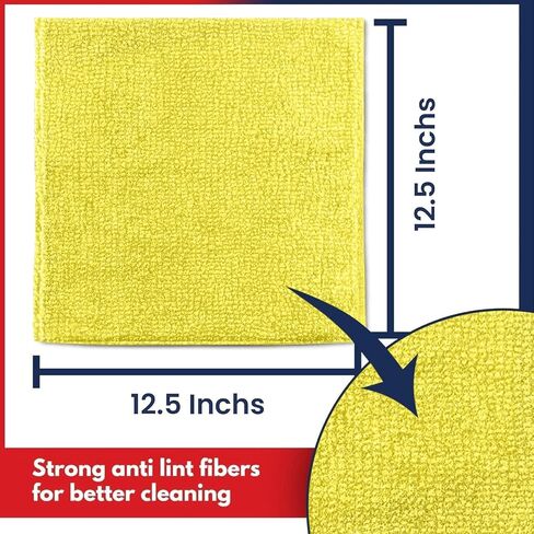 USANOOKS Microfiber Cleaning Cloth - 12Pcs (16x16 inch) High Performance - 1200 Washes, Ultra Absorbent Towels Weave Grimes & Liquid for Streak-Free Mirror Shine - Car Cleaning Rags - Multicolour Pack in Saudi Arabia