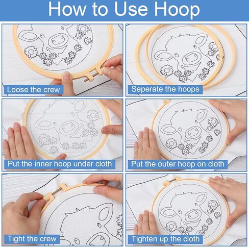 SmoothNovelty Sheep Diy Punch Edele Kits للمبتدئين مع تعليمات النسيج التطريز Hoop Thread Punch Edele Craft Set سهلة للبالغين وديكور هدايا الأطفال ، 20x20cm-4 in Kuwait