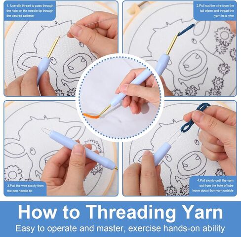 SmoothNovelty Sheep Diy Punch Edele Kits للمبتدئين مع تعليمات النسيج التطريز Hoop Thread Punch Edele Craft Set سهلة للبالغين وديكور هدايا الأطفال ، 20x20cm-4 in Kuwait