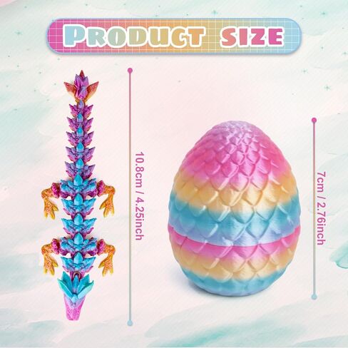 4pcs بيض التنين المطبوع ثلاثية الأبعاد مع التنين في الداخل ، لعبة Mini Mystery Egg Egg Toy Crystal Toy ، هدايا ديكور المكتب المنزلي ، مجموعة لعبة الحيوانات المطبوعة ثلاثية الأبعاد (مجموعة B) in Kuwait